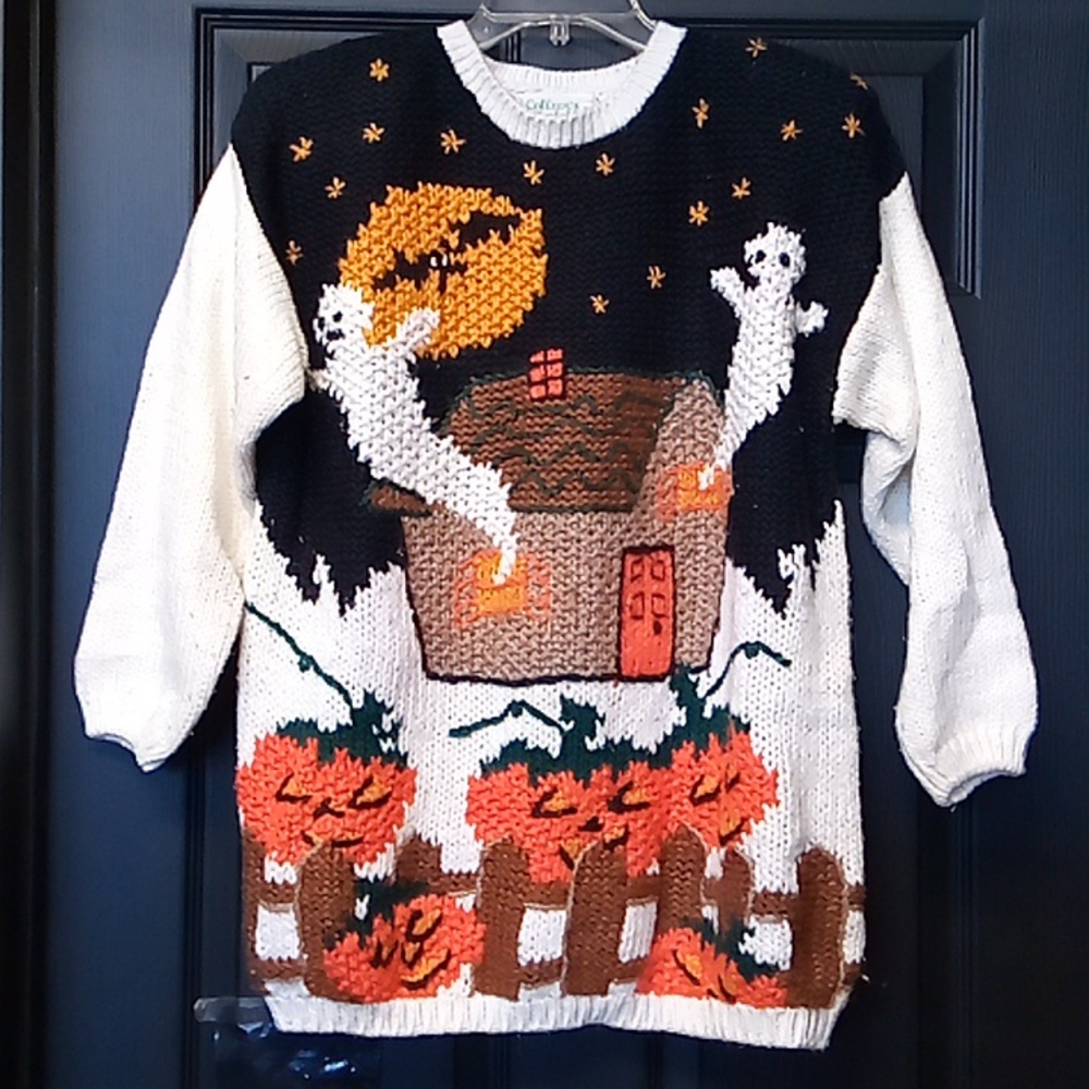 Halloween White Knit Sweater